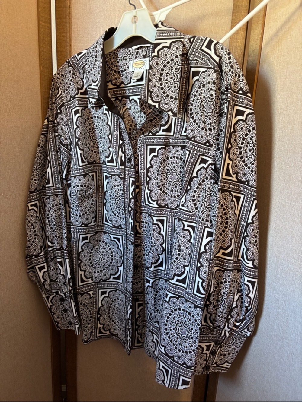 FINAL MARKDOWN Talbots Printed Button-Up Blouse 2X